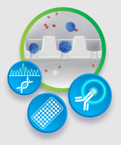 Illustration of petri dish surrounded by scientific symbols