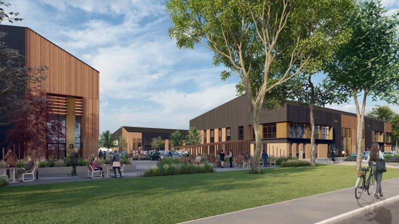 Photograph of Nebula, a new facility under construction on Milton Park. 